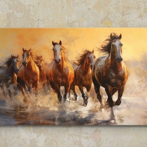 Sechs laufende Pferde, Samsung Rahmen TV Kunst, Wandkunst, digitaler Download