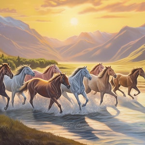 Eight Horse Painting - Etsy Singapore Eight Horse Painting - Etsy Singapore