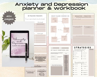 Anxiety and Depression daily planner and workbook |self-care|habit tracker|mental health journal|iPad planner|digital planner|weekly planner