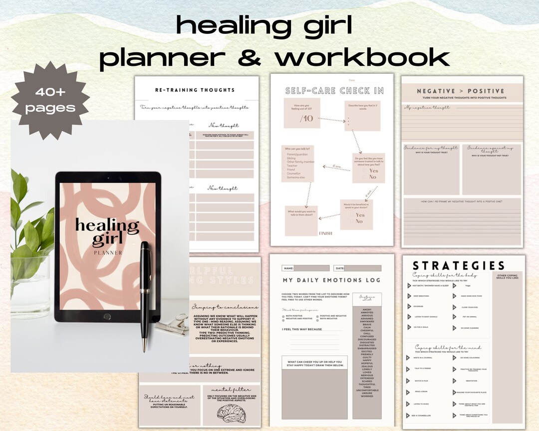 Healing Girl Planner|productivity|self-care|habit Tracker|mental Health Journal|ipad Planner ...