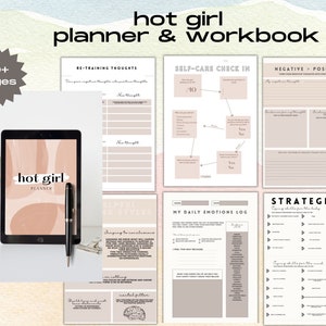 hot girl planner|productivity|self-care|habit tracker|that girl journal|iPad planner | digital planner| weekly planner|selfcare