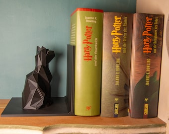 Sujetalibros de gato en lowpoly