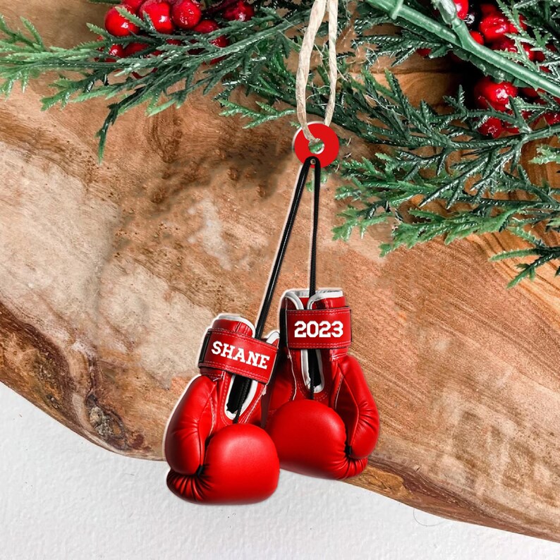 Boxing Gloves Ornament, Boxing Christmas Ornament, Boxing Lovers Gift