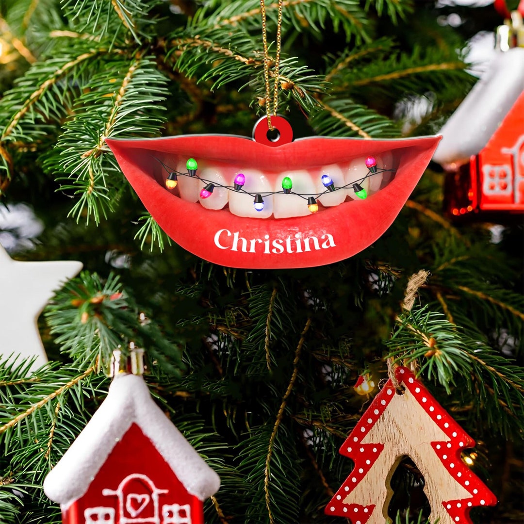 Teeth Dentist Christmas Ornament Custom Funny Dentist Gift for Teeth