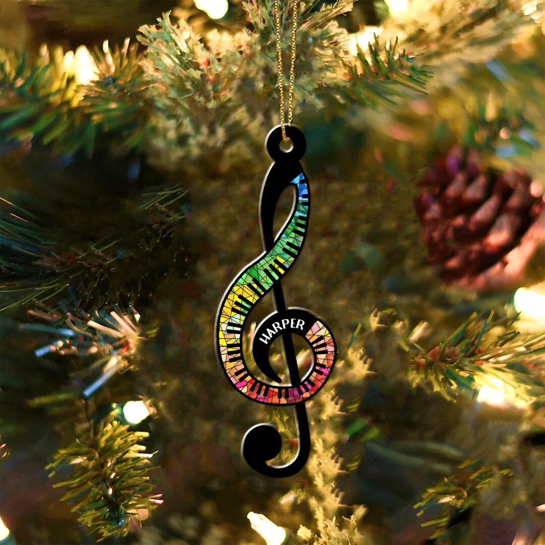 Personalized Music Teacher Ornament, Treble Clef Ornament, Music