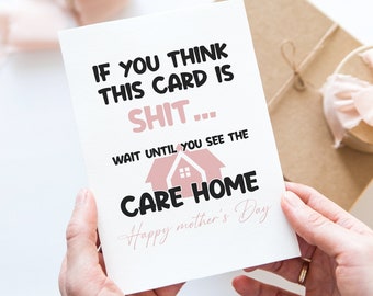 Funny Mothers Day Card, Funny Care Home Card For Mothers Day, Cheeky Card For Mum, Happy Mothers Day Card, Getting Old Funny Card  MDI005