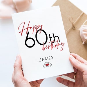 60th Birthday Card For Him, Personalised Greeting Card for Birthday, Birthday Card for Her, Happy 60th Birthday Card - BCI001D