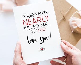 Farts Valentine Card • Funny Anniversary Card • Funny Birthday Card for Him • Cheeky Valentines Card For Him • Funny Card for Him  VDI006