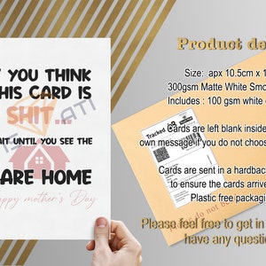 Funny Mothers Day Card, Funny Care Home Card For Mothers Day, Cheeky Card For Mum, Happy Mothers Day Card, Getting Old Funny Card MDI005 image 7