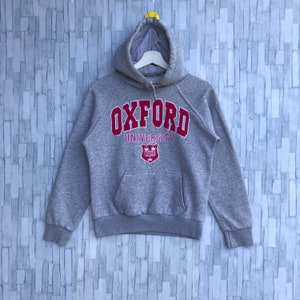 Vintage Oxford University Hoodie Sweatshirt Embroidery Big Logo Spellout Jumper Pullover