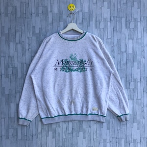 Vintage Minneapolis City in Minnesota Sweatshirt Spellout Big Logo University of Minnesota jumper Pullover