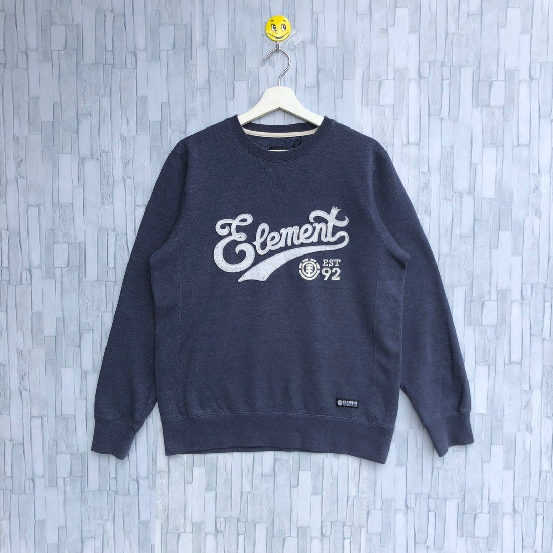 Vintage Element Skateboard Sweatshirt Embroidery Spellout Big Logo Jumper Pullover Etsy