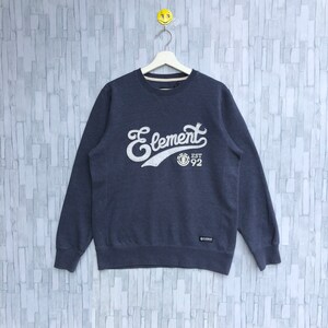 Vintage Element Skateboard Sweatshirt Embroidery Spellout Big Logo Jumper Pullover