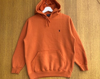 Vintage Polo by Ralph Lauren Hoodie Orange Colour Small Pony Sweatshirt
