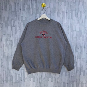 Vintage Ohio State Buckeyes Sweatshirt Embroidery Spellout Jumper Pullover