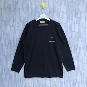 Vintage Mercedes Benz Sweatshirt Embroidery Small Logo Spellout Jumper Pullover