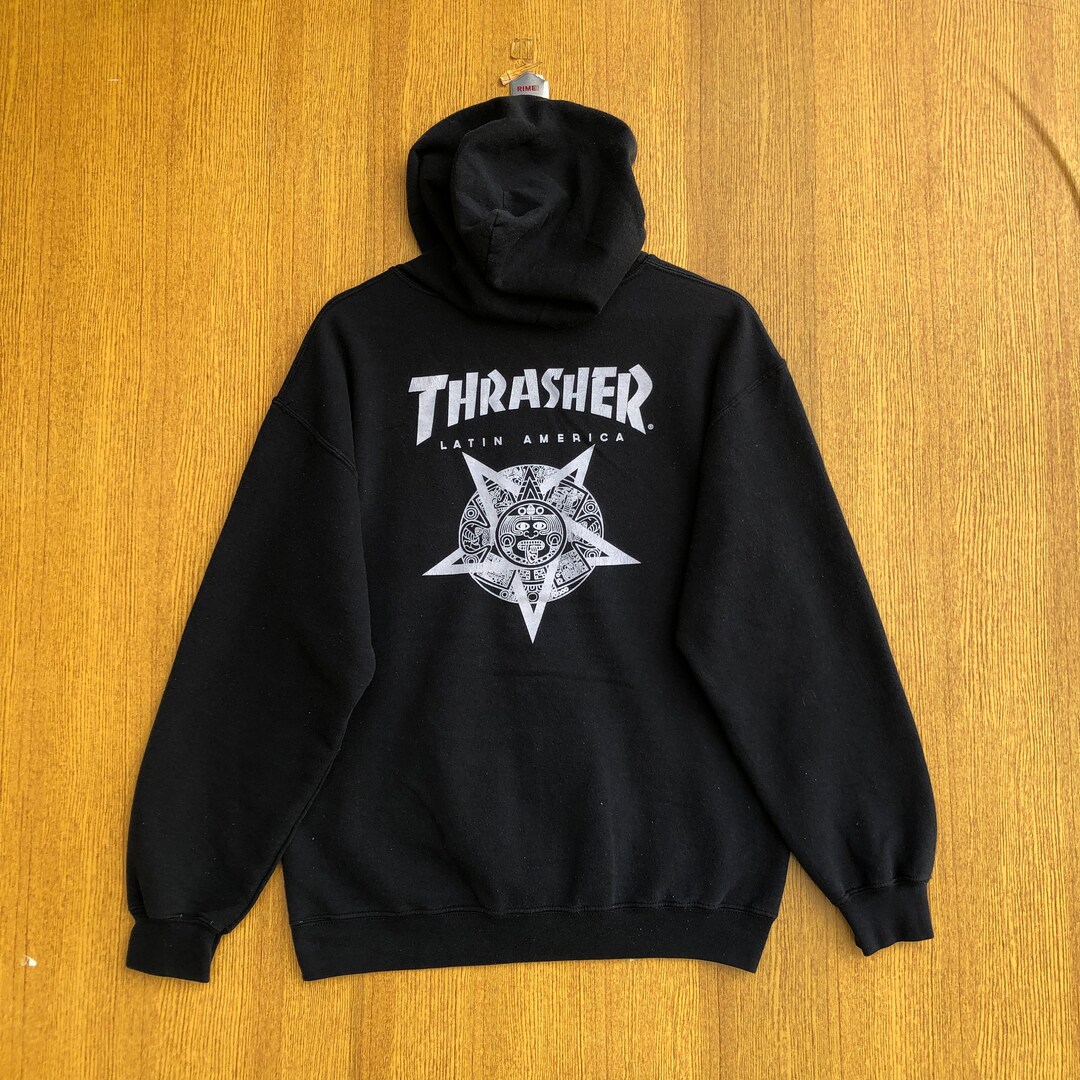 トップス 90s THRASHER vintage sweat usa VINTAGE 90's THRASHER MAGAZINE HANES TAG HOODIE BLIND HOOK