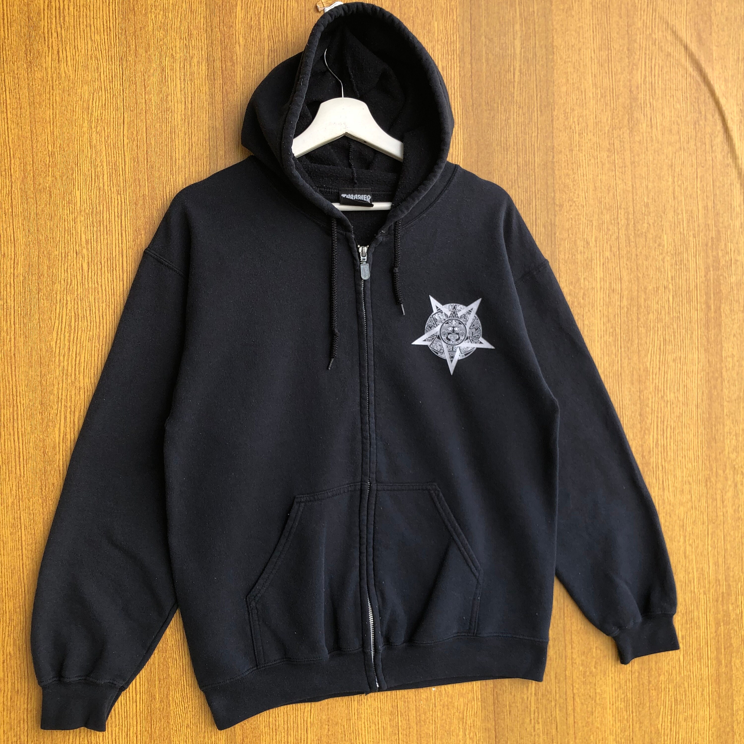 Vintage Thrasher Skateboard Hoodie Zipper Latin America Big