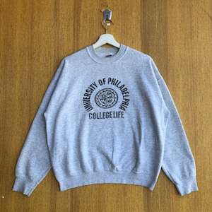 Vintage The University of Philadelphia Sweatshirt College Life Spellout Jumper Pullover