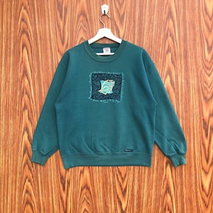 Vintage 90s Hawaii Sweatshirt Blue Water Shell Crewneck Pullover