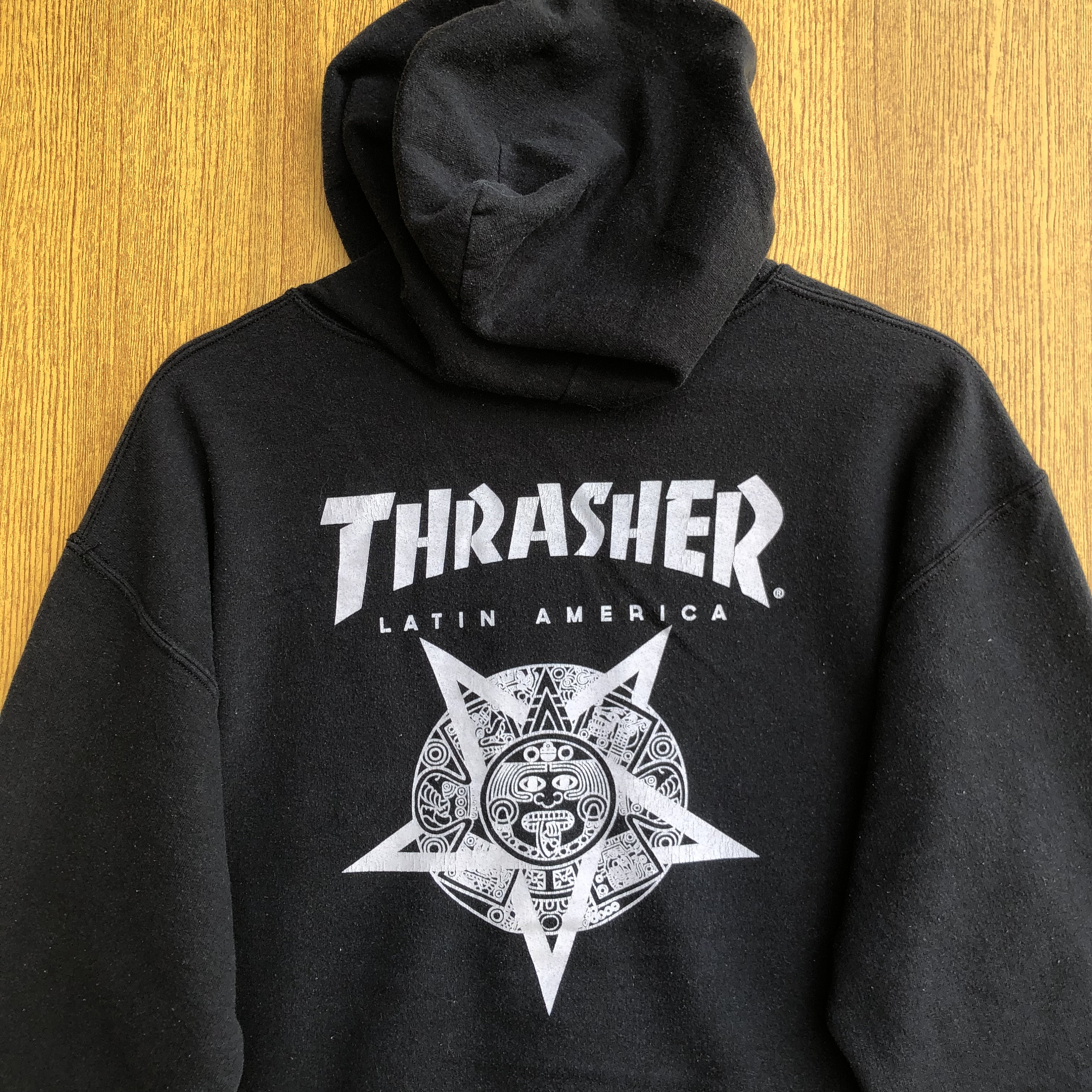 Vintage Thrasher Skateboard Hoodie Zipper Latin America Big