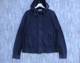 Vintage Stone Island Hoodie Sweatshirt Zipper Button Up Jumper Pullover (Lost Patch)