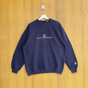 Vintage Fila Sportswear Sweatshirt Embroidered Spellout Crewneck Jumper Pullover