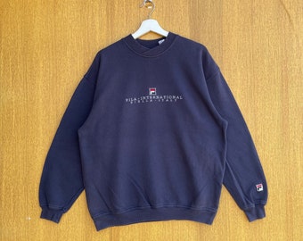 Vintage Fila Sportswear Sweatshirt Embroidered Spellout Crewneck Jumper Pullover