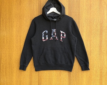 Vintage GAP Hoodie Sweatshirt Embroidered Spellout Jumper Pullover Sweater
