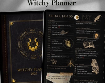 2025 Witchy Digital Planner: Daily, Weekly, Monthly (PDF)