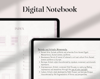 Digital Notebook: 20 Note-Taking Templates for Goodnotes, iPad, Android (Hyperlinked PDF)