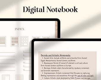 Digital Notebook: 20 Note-Taking Templates for Goodnotes, iPad, Android (Hyperlinked PDF)