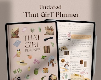 THAT GIRL Undated Digital Planner | Daily, Weekly, Monthly Goodnotes iPad Planner, Self Care Planner, ADHD Friendly Planner, Meal Planner