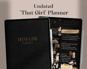 THAT GIRL Undated Digital Planner | Daily, Weekly, Monthly Goodnotes iPad Planner, Self Care Planner, ADHD Friendly Planner, Meal Planner