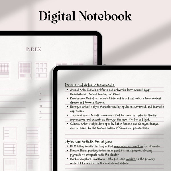 Cuaderno digital, 20 plantillas para tomar notas, Goodnotes diarios semanales mensuales iPad tableta Android, diario digital, planificador de estudiantes, lista de tareas pendientes