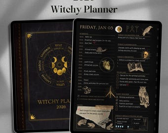 2026 Witchy Digital Planner: Daily, Weekly, Monthly (PDF)