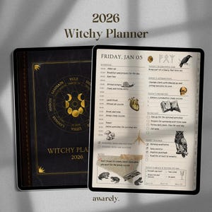 2026 Witchy Digital Planner: Daily, Weekly, Monthly (Hyperlinked PDF)