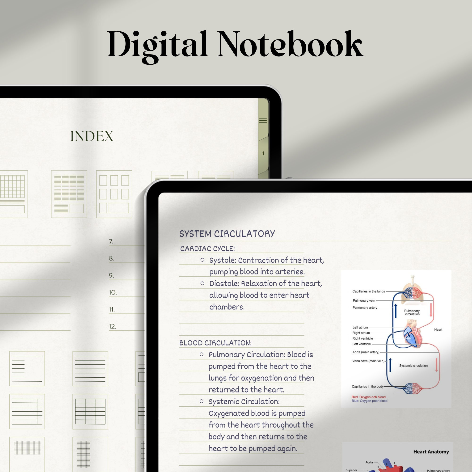 Digital Notebook: 20 Note-Taking Templates for Goodnotes, iPad, Android (Hyperlinked PDF)