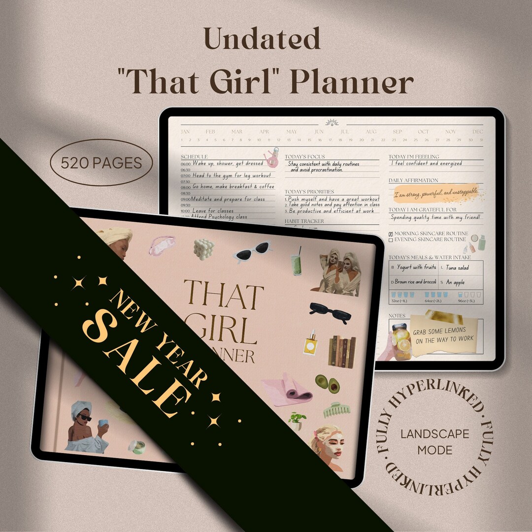 THAT GIRL Undated Digital Daily, Weekly, Monthly Goodnotes iPad Planner ...