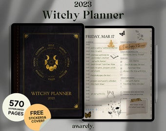2023 Witchy Digital Planner | Yearly, Monthly, Weekly, Daily Planner | Budget Planner, Meal Planner, Student Planner | Withcy Journal, Light