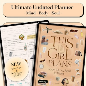 This Girl Plans Undated Digital Planner: Daily, Weekly, Monthly (Goodnotes, iPad)