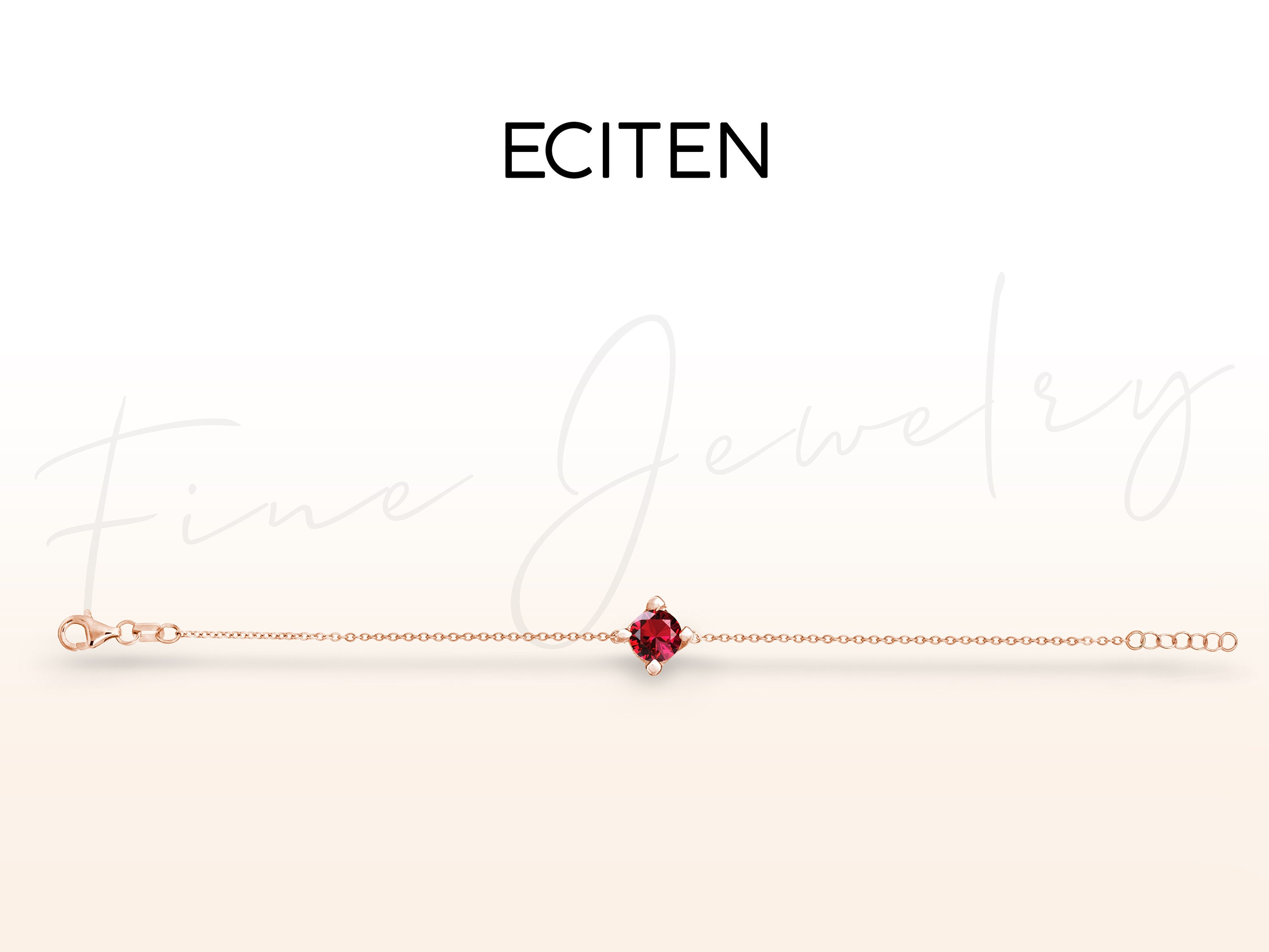 Bridal Ruby Bracelet/ 14k Gold Ruby Bracelet/ Ruby Solitaire Bracelet/ Prong Set Bracelet/ Dainty Ruby Bracelet/ Everyday Jewelry For Her