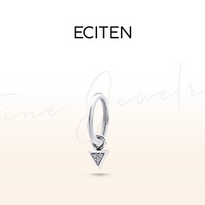 Diamantdriehoek klikkerpiercing in 14 kt massief goud, enkele Daith-oorbel, 16 G kraakbeenring klikker, 10-12 mm buitenste