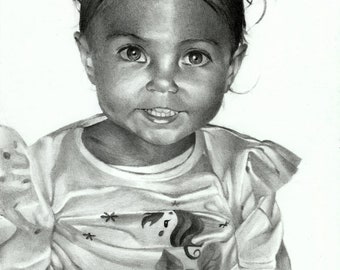 Personalized portrait in graphite pencil on A4 format - 1 face