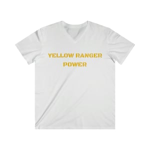 Yellow Power Ranger Men&#39;s Fitted V-Neck Short Sleeve Tee