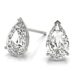 2 Carat teardrop Cut Diamond Earrings. 2 Carat pear Cut Diamond Studs. pear / teardrop earring for her / mom / gf / precious gift / bridal