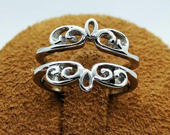 Sterling Silver Enhancer Ring Guard: Bridal Band, Stacking Ring