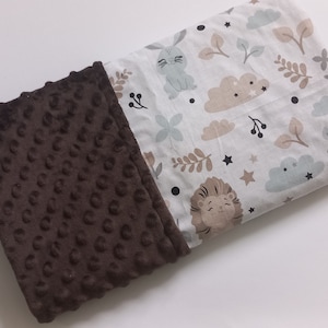Baby blanket, Minky blanket,  dark green blanket, blantet for boy, animal print blanket
