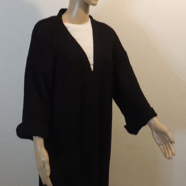 Cardigan long taille unique, cardigan surdimensionné pour femme en tricot doux, cardigan long, manteau tricoté