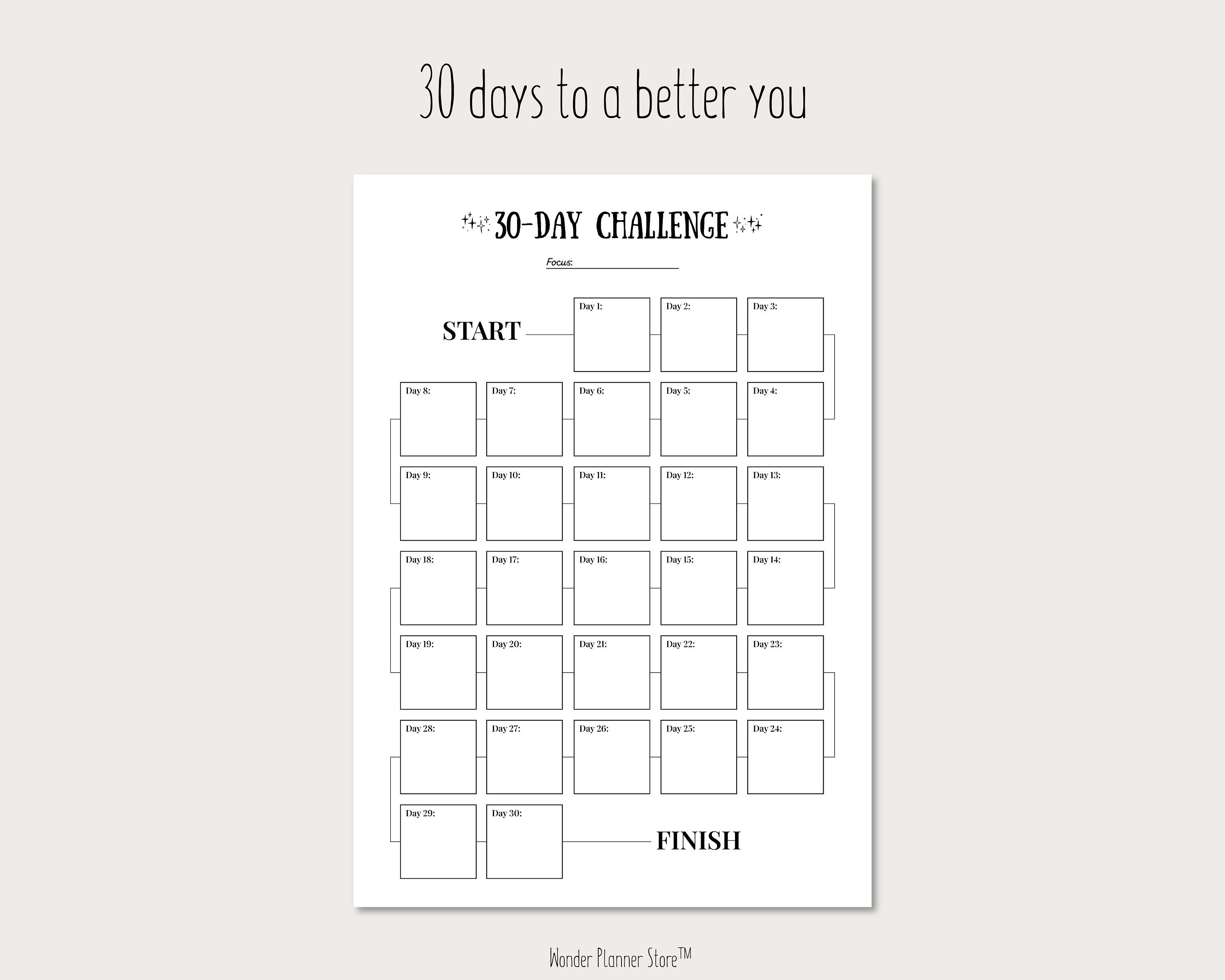 30-day Challenge Printable PDF A4, A5, Letter Format - Etsy
